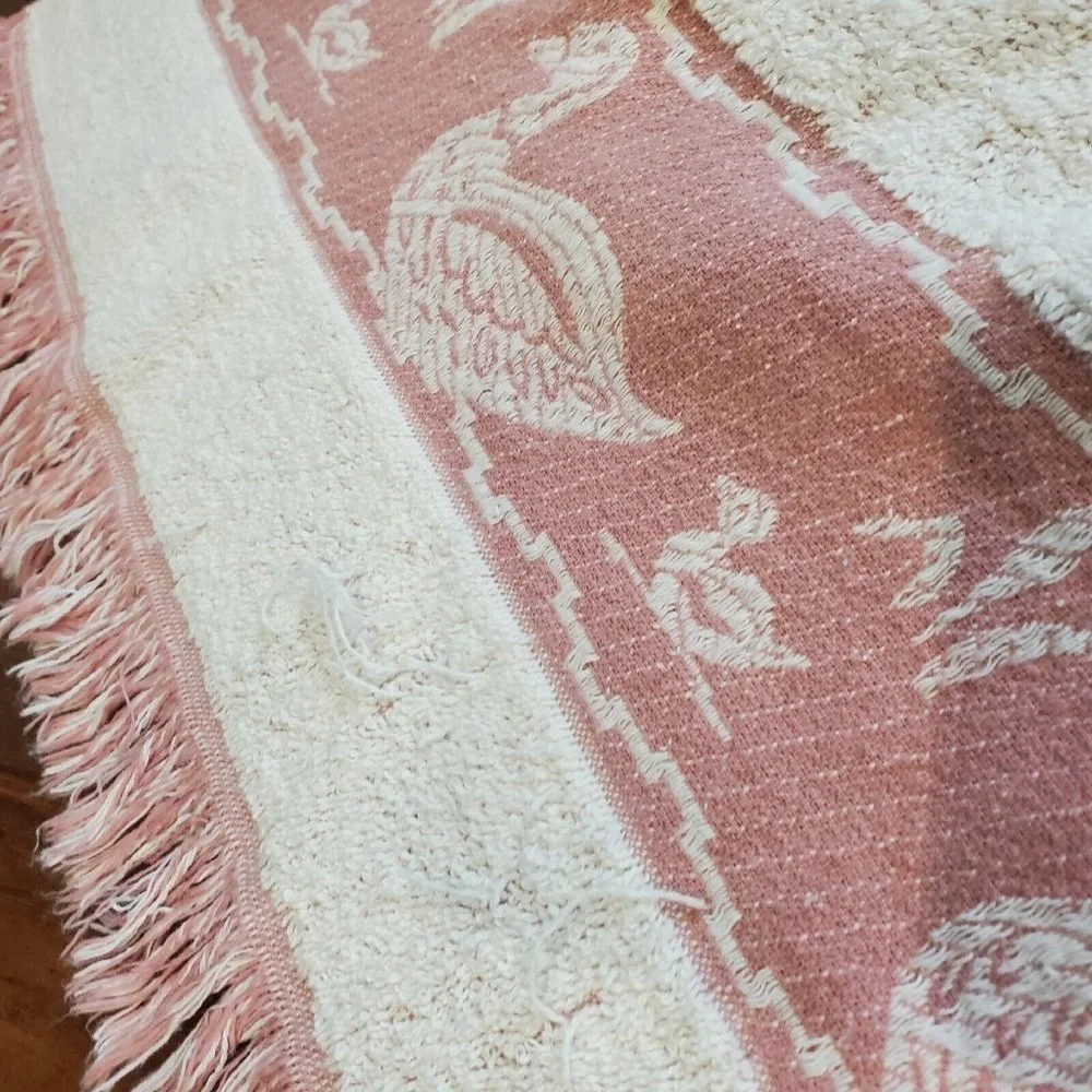 Vintage 80s Cannon Mill‎ Pond Pink Duck Towel Set 4 Pcs USA 2 Towels Wash Cloths